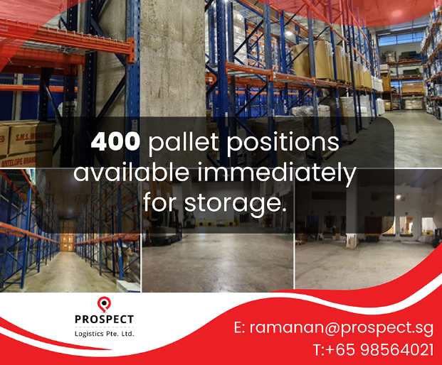 400 pallet positions available immediately for storage